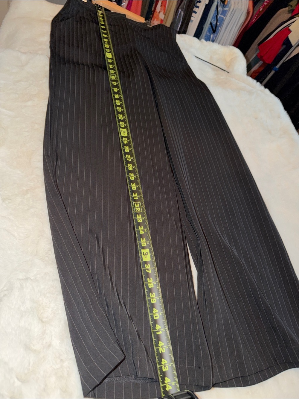 Max Studio Black Pinstripe Wide-Leg Pants